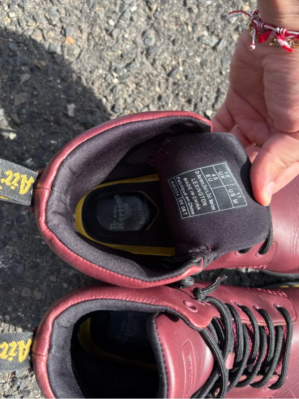 Dr. Martens 8-Eye Leather Boots in Burgundy - Picture 3 of 6